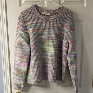 Loft Pastel Multicolor Knit Sweater